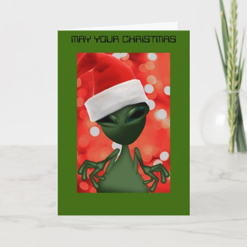 ALIEN SANTA OUT OF THIS WORLD CHRISTMAS CARD