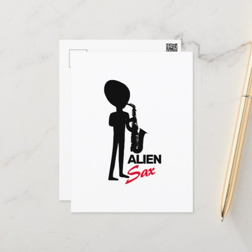 Alien Sax Extraterrestrial Musician Postcard