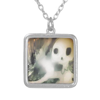 alien says hi silver plated necklace