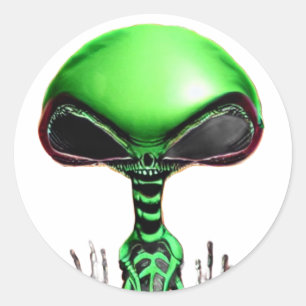 Alien sci-fi Cyborg Classic Round Sticker