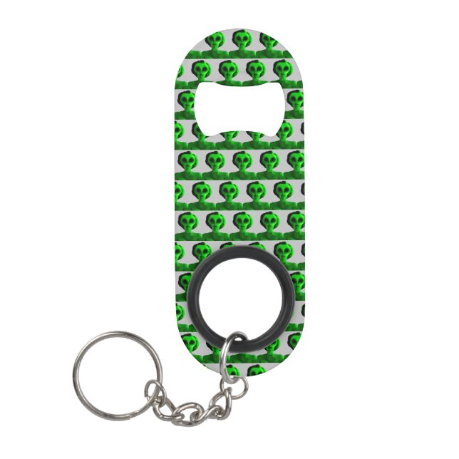 Alien Self Portrait Keychain Bottle Opener (Front)