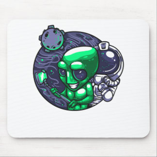 Alien Selfie Snap For Astronomer Teacher Space Fan Mouse Pad