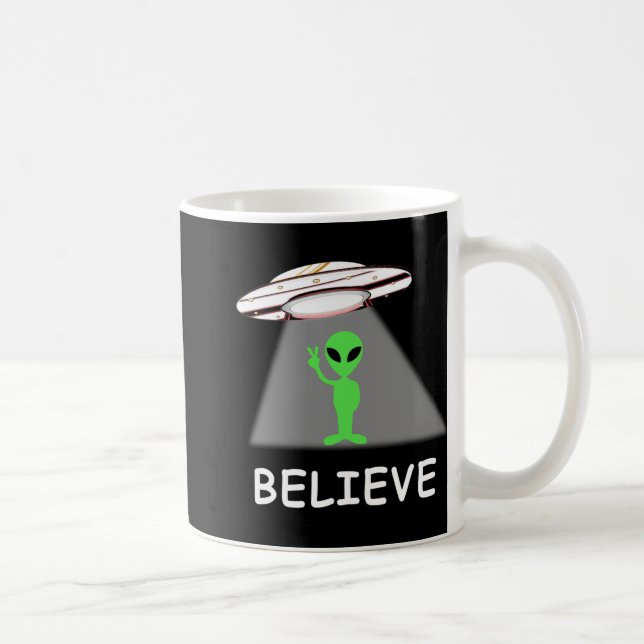 Alien Shirt - I Believe New Cool Ufo  Coffee Mug (Right)