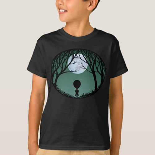 Alien Shirt Kids Extraterrestrial w Moon T_Shirt