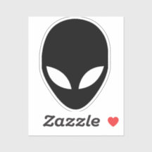 Alien silhouette cut vinyl sticker