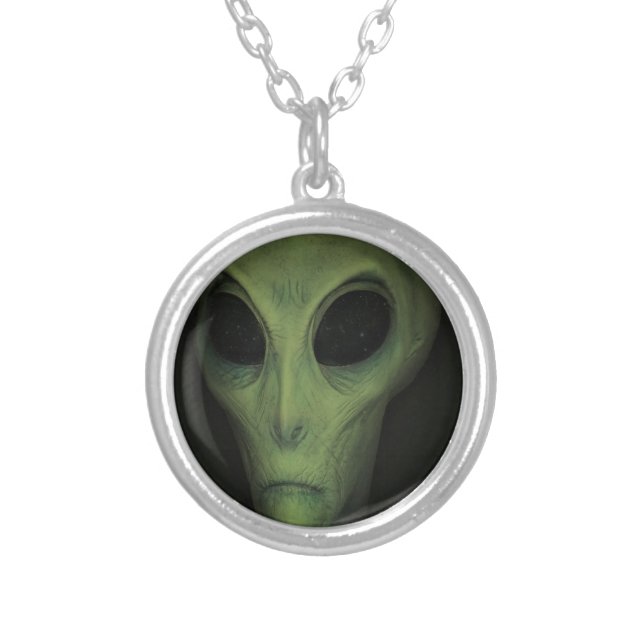 Alien Silver Plated Necklace (Front)
