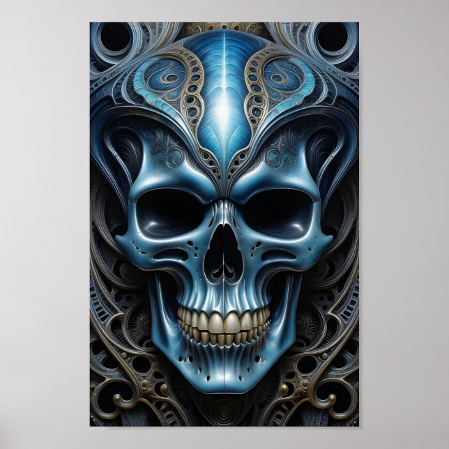 Alien Skull - 005 - Night Vision - Fantasy Art Poster (Front)