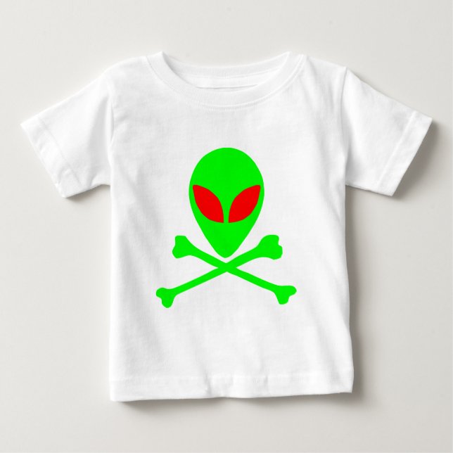 Alien Skull & Bones Baby T-Shirt (Front)