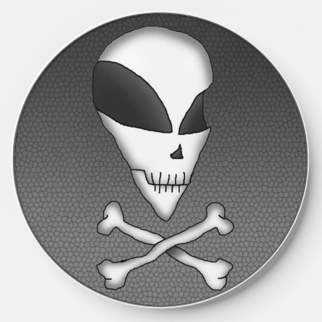 Alien Skull & Crossbones Wireless Charger - Cosmic (Front)
