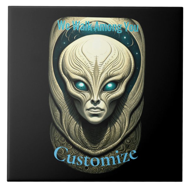 Alien skull Head Thunder_Cove  Ceramic Tile (Front)