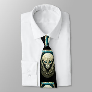 Alien skull Head Thunder_Cove Neck Tie