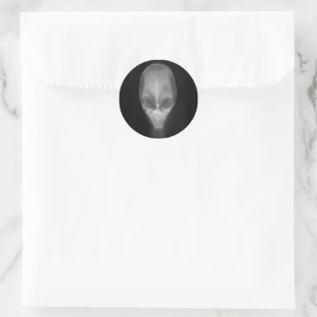 Alien Skull X-ray Classic Round Sticker by gravityx9 at Zazzle
