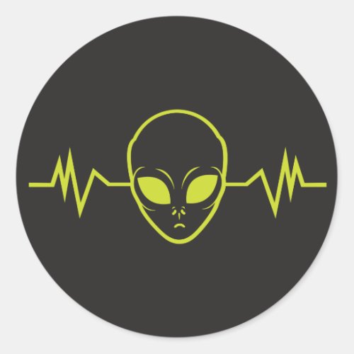 Alien Sound Classic Round Sticker