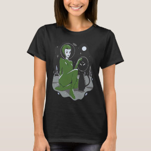 alien space aliens ufo costume cat woman T-Shirt