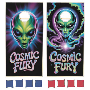 Alien Space Cosmic Fury Sci Fi Cornhole Set
