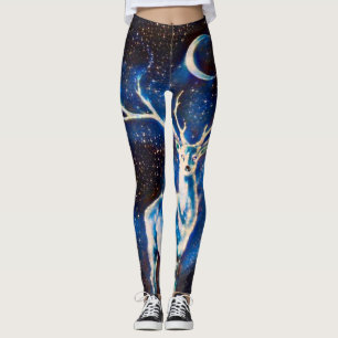 Alien Space Deer Yoga Leggings
