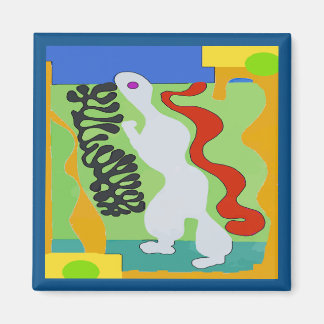 Alien Space Man Abstract Magnet