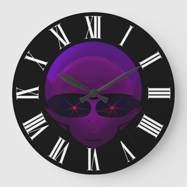 Alien Space Pilot Fun E.T. Sci-fi Wall Clock (Front)