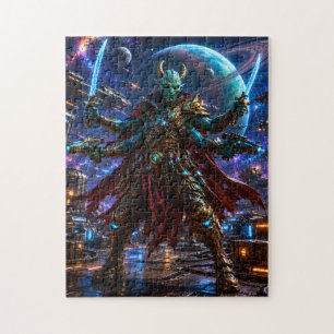 Alien Space Pirate Captain — Four-Armed Warrior Jigsaw Puzzle