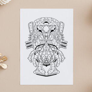 Alien: Space Turtle Warrior Coloring Page for Kids Poster