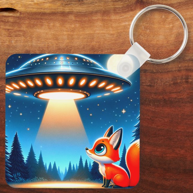 Alien Spaceship and a Fox Keychain (Back)