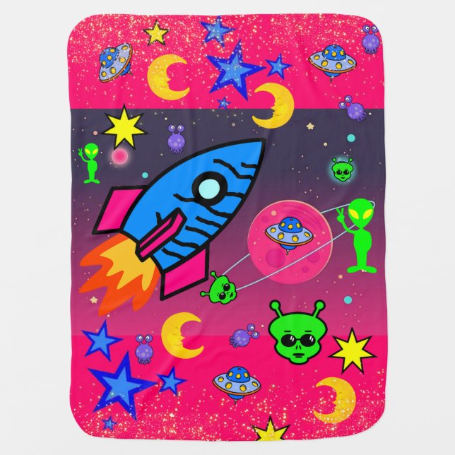 Alien Spaceship Blanket (Front)