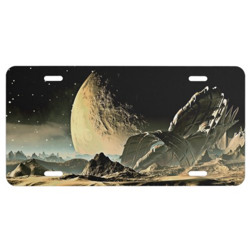 Alien Spaceship License Plate