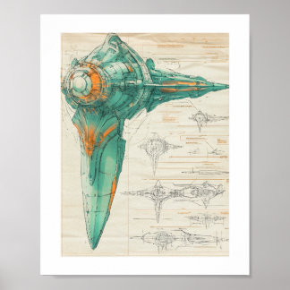 Alien Spaceship Print, Value Poster Paper (Matte)