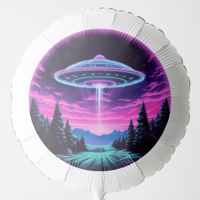 Alien Spaceship Retro Futuristic Balloon (Front)