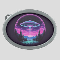 Alien Spaceship Retro Futuristic Belt Buckle