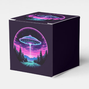 Alien Spaceship Retro Futuristic Favor Boxes