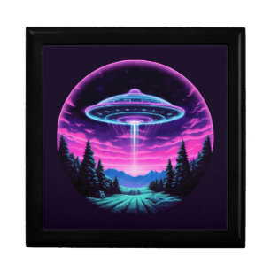 Alien Spaceship Retro Futuristic Gift Box