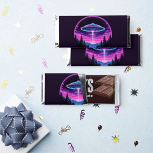 Alien Spaceship Retro Futuristic Hershey Bar Favors
