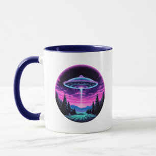 Alien Spaceship Retro Futuristic Mug