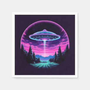 Alien Spaceship Retro Futuristic Napkins