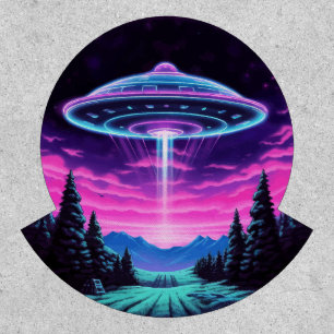 Alien Spaceship Retro Futuristic Patch