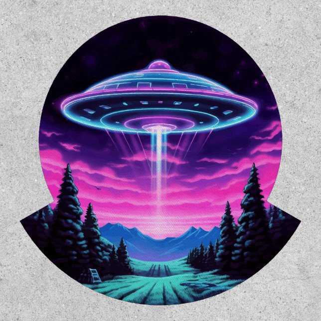 Alien Spaceship Retro Futuristic Patch (Front)