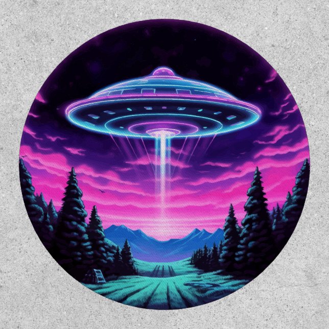 Alien Spaceship Retro Futuristic Patch (Front)