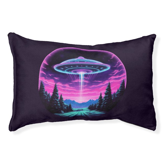 Alien Spaceship Retro Futuristic Pet Bed (Front)
