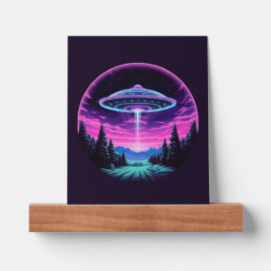 Alien Spaceship Retro Futuristic Picture Ledge