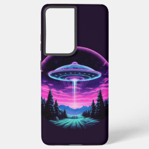 Alien Spaceship Retro Futuristic Samsung Galaxy S21 Ultra Case