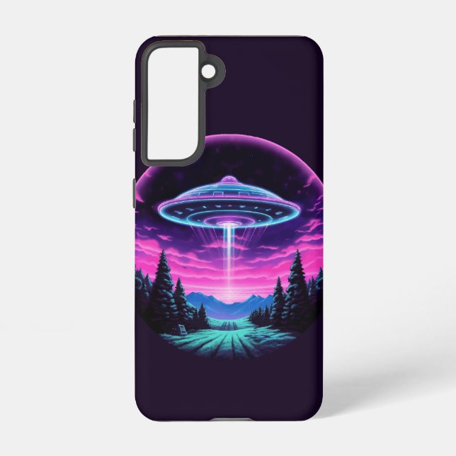 Alien Spaceship Retro Futuristic Samsung Galaxy Case (Back)