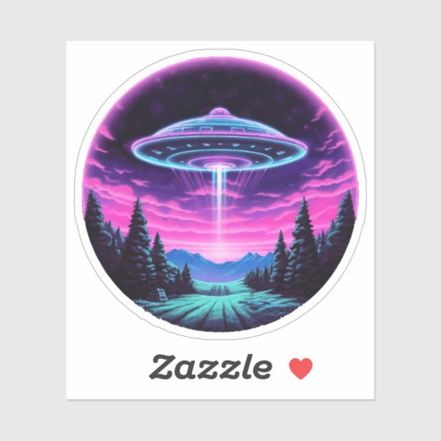 Alien Spaceship Retro Futuristic Sticker (Sheet)