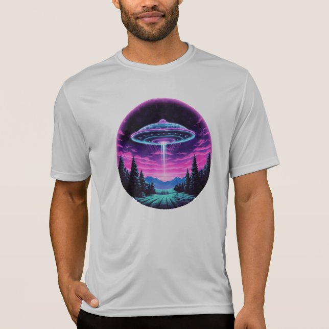 Alien Spaceship Retro Futuristic T-Shirt (Front)