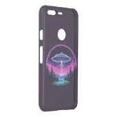 Alien Spaceship Retro Futuristic Uncommon Google Pixel Case (Back/Right)