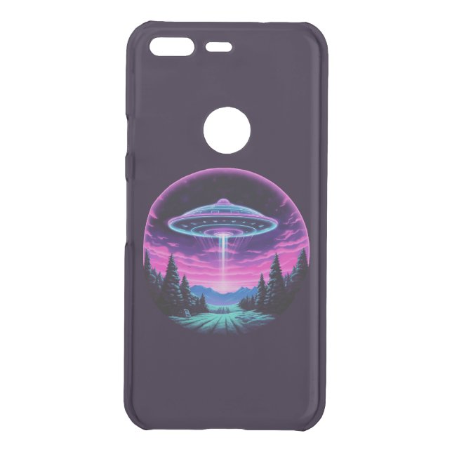 Alien Spaceship Retro Futuristic Uncommon Google Pixel Case (Back)