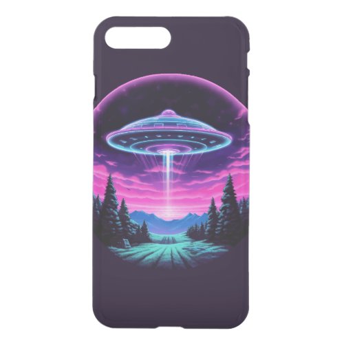 Alien Spaceship Retro Futuristic iPhone 8 Plus7 Plus Case