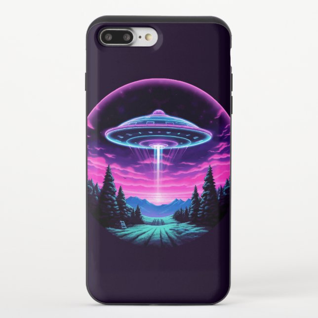 Alien Spaceship Retro Futuristic Uncommon iPhone Case (Back)