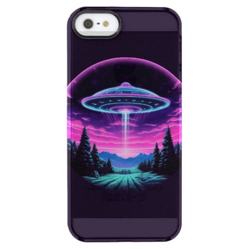 Alien Spaceship Retro Futuristic Clear iPhone SE55s Case