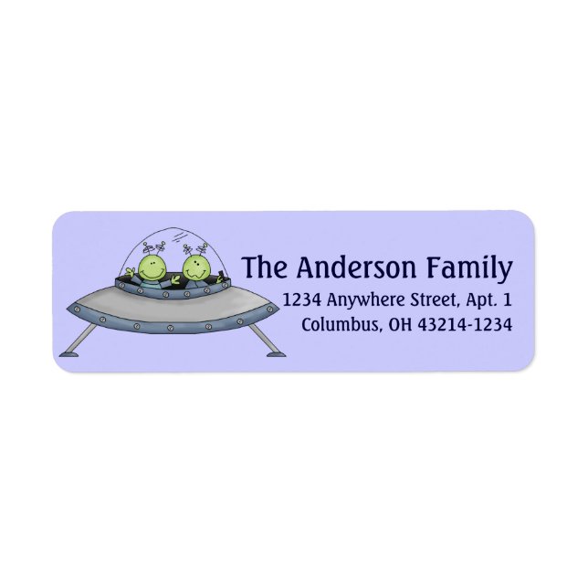 Alien Spaceship Theme Return Address Label 2 (Front)